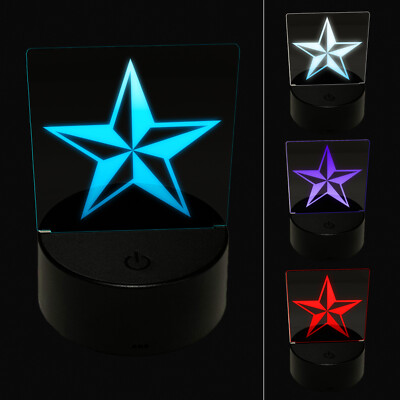 Nautical Star 3D Illusion LED Night Light Sign Lamp
