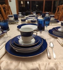 Cobalt Blue Cathy Hardwick For Mikasa 4 Place Settings Porcelain Classic 20 Pcs