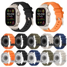 For Apple Watch Series 9 8 7 6 5 4 SE Ultra 2 Metal TPU Band Strap 42/44/45/49mm