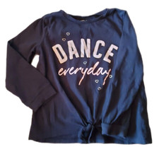 Carter's Kid Girl's Size 6 Black With Pink "Dance Everyday" Long Sleeve Shirt