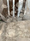 Vintage GUIPURE BRIDAL WEDDING DRESS FLORAL LACE EMBROIDERED FLOWERS 7 1/2 YDS!!