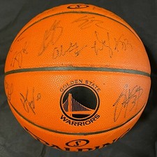 2015-16 Golden St. Warriors Team Signed Basketball 1st Title Curry Thompson JSA