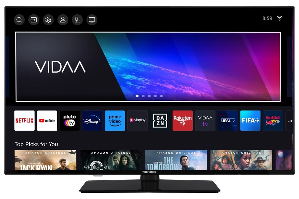 Telefunken 43 Zoll Fernseher VIDAA Smart TV 4K UHD HDR Dolby Vision Dolby Atmos - Bild 2 von 4