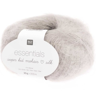 Rico Strickwolle Garn Essentials Super Kid Mohair liebt Seide flauschige Spitze 2-lagig