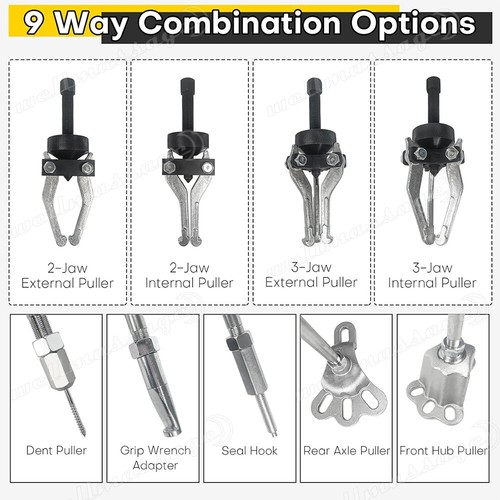 New Slide Hammer Dent Puller Tool Kit Wrench Adapter Axle Bearing Hub Auto Set - Picture 7 of 12