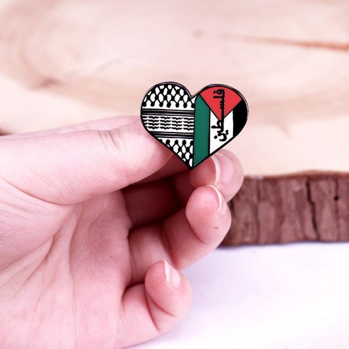 Spilla da bavero smaltata Palestina distintivo spilla a forma di cuore colletto spilla abito BroocJHU8 - Foto 11 di 12