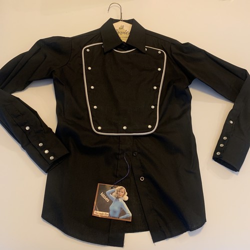 VTG Western Cowgirl Rodeo Pearl Snap Shirt Bib Women's 32 NEW NWT Panhandle Slim - Picture 3 of 21