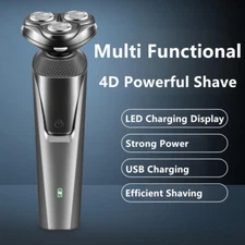 3-in-1 4D Trimmer Rotary Razor Beard Shaving USB  Men Wet/Dry Electric Shaver