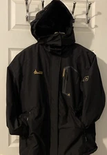 Moerdeng Coat Womens L Black Fleece Lined UNCO/BOROR VATOR 189 Waterproof [A45]