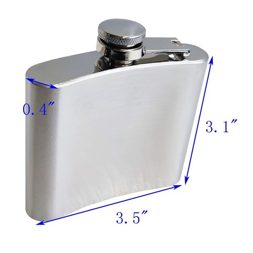 5 OZ Alcohol Pocket Flask 3.1"*3.5" Whiskey Flask with Funnel Stainless Steel - Picture 4 of 8