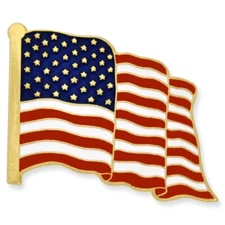 American Flag Lapel Pin Gold Patriotic USA