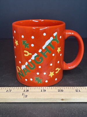 Cup Mug Coffee Tea 12 oz Red Naughty Nice Waechtersbach Germany