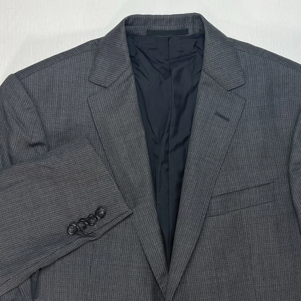 Z Zegna Blazer 40R Slim Mens Gray Micro Wool 2 Button Jacket Ermenegildo Italy - Image 4 of 4