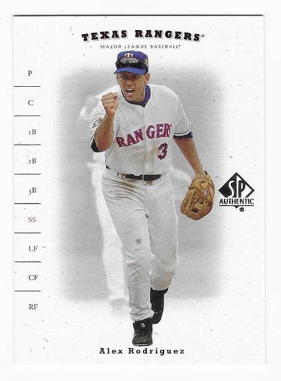 2001 Upper Deck SP Authentic Alex Rodriguez Texas Rangers Baseball Card #22