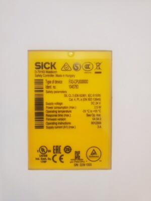 FX3-CPU000000 SICK Safety Main Module 1043783 Flexi Soft (Firmware Version 4.04)
