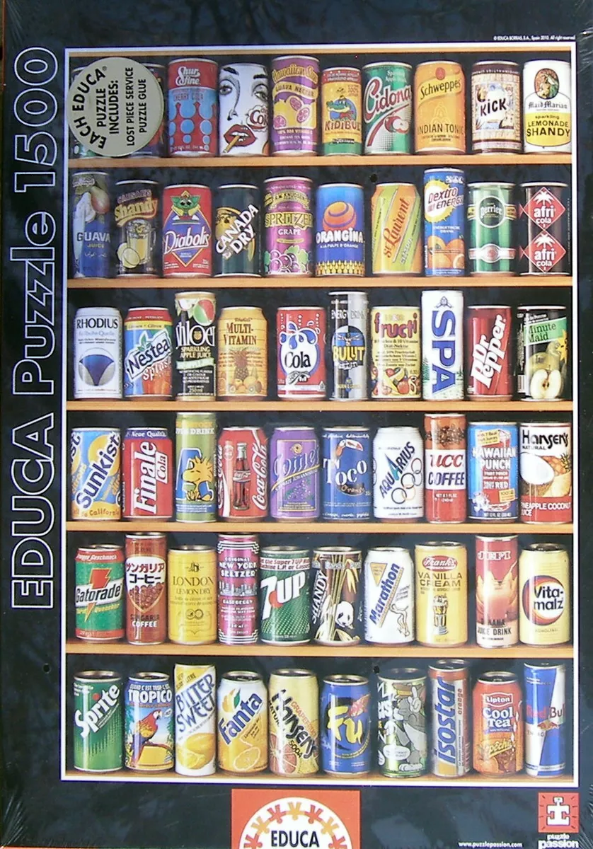 Educa Jigsaw Puzzle Cans 1500 Pcs Soda Pop #14446 for sale online