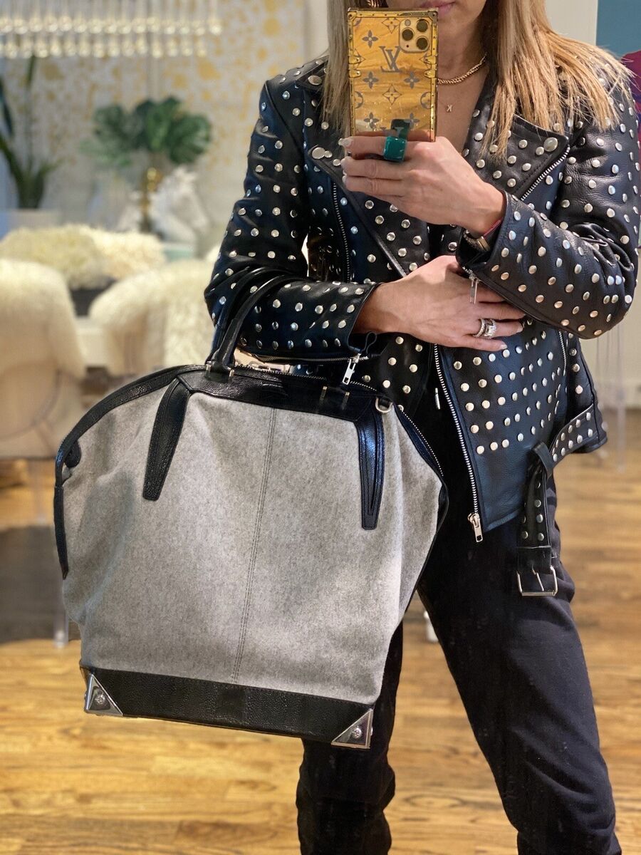 NEW! Alexander Wang “Emile” Handbag in Gray Wool w/ Receipt NEW! Alexander Wang “Emile” Handbag in Gray Wool w/ Receipt