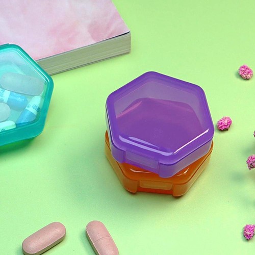 3x Small Pill Box Daily Mini Pill Organizer Portable for Purse Pocket Travel|U.S - Picture 9 of 16