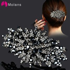 Pearl Barrette Hair Pins-Rhinestones Spring Clip Side Bangs Hair Accessories 1PC