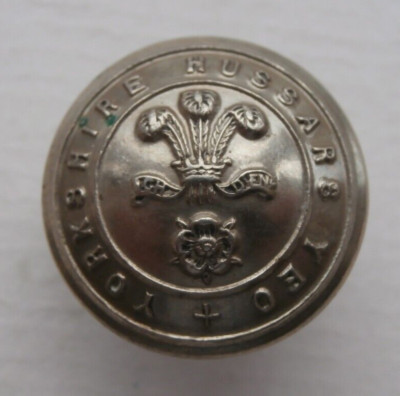 YORKSHIRE HUSAREN YEOMANRY OFFIZIERE 19,3 mm WEISSMETALL UNIFORM KNOPF