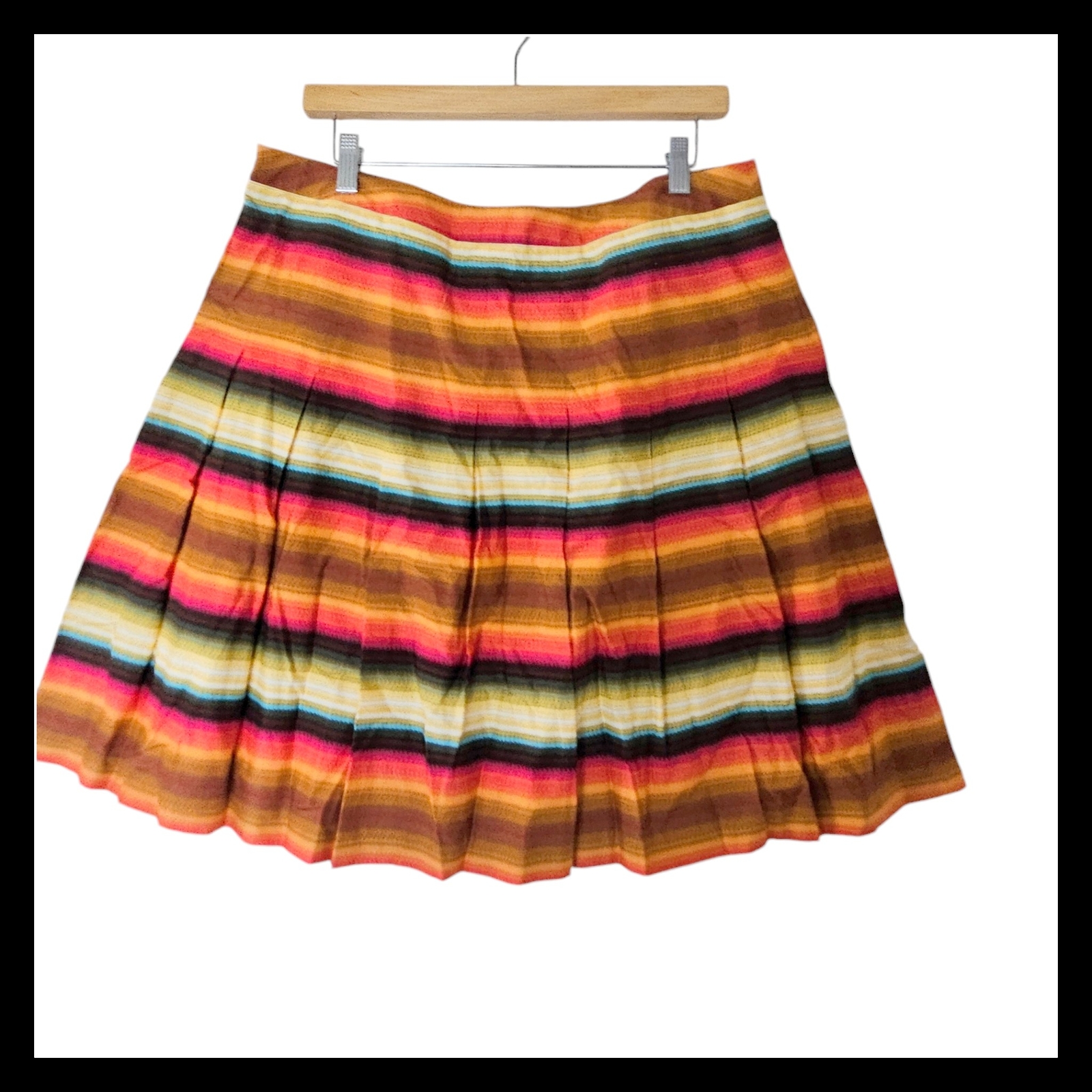 Плиссированная пышная юбка Talbots для женщин миниатюрного размера 16P с хлопковой подкладкой в разноцветную полоску
