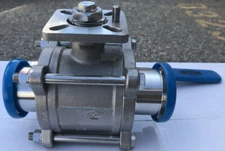 Ball Valve for Food and Beverage Sanitary Quick-Clamp for 2" Tube OD, SS316