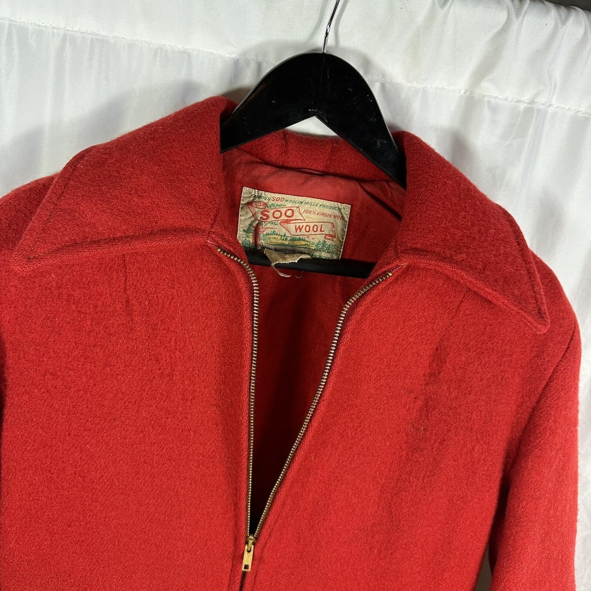 Vintage 1940s Soo Woolen Mills Talon Zipper Jacket Coat Hunting | eBay