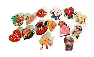 14 Pcs Bad Bunny Shoe Charms Decorations for Crocs Accessories for Kids