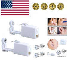 2 Pack Self Ear Piercing Gun Earring Disposable Piercing Kit No Pain Easy Use...