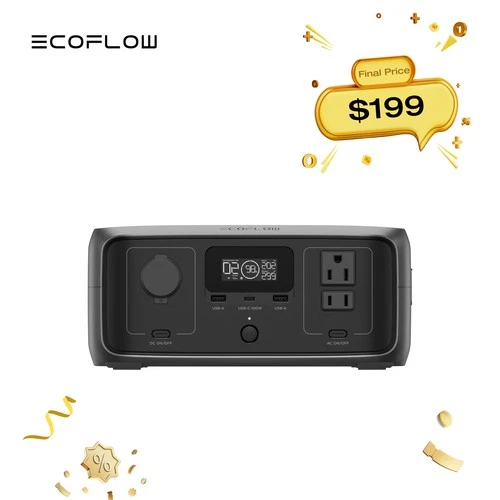 EcoFlow RIVER 3 Portable Power Station 245Wh LiFePO4 Solar Generator for Outdoor