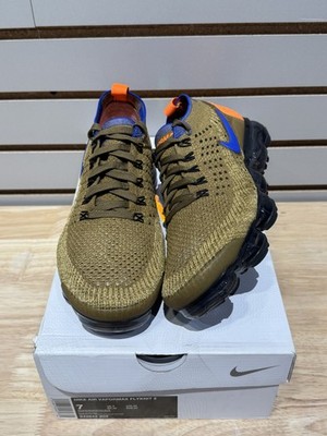 Size 7M/8.5W - Nike Air VaporMax Flyknit 2 Golden Beige Racer Blue Sz 7 942842-2