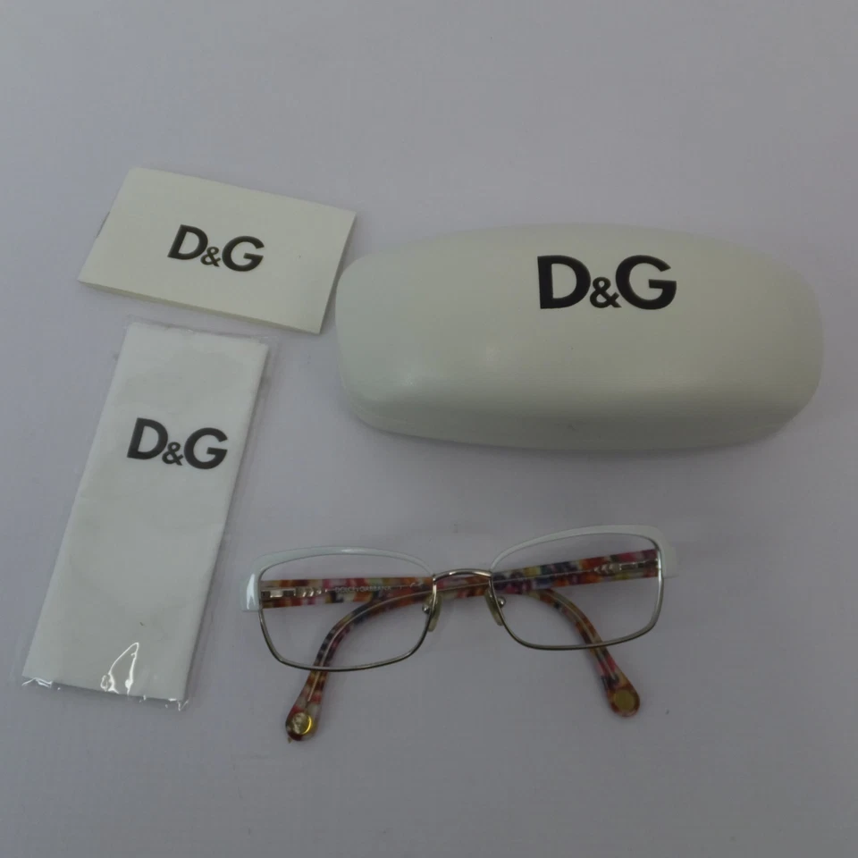 Dolce Gabbana marcos de cristal de ojos dd 5102 1104 colorido 51/16/135 estuche blanco Foto 2 de 4