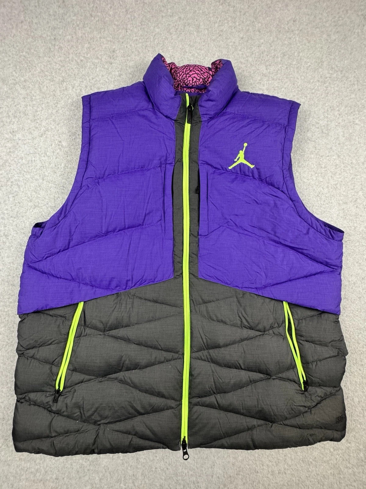 Jordan V Fresh Prince 75% Down Full Zip Puffer Vest Jacket Men Size XXL EUC