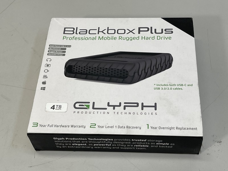 Glyph-Blackbox Plus 4TB 5400RPM Bus-Powered USB-C (3.1,Gen2) External Hard Drive