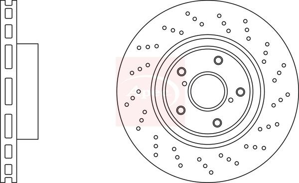 Brake Disc Front Perforated / Vented Braking Fits Lexus IS C APEC DSK2961