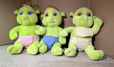 Lot of 3 DreamWorks Shrek the Third Baby Plush 12'' Stuffed Toys Green Pink Blue