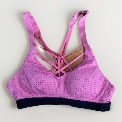 Victoria s Secret Sport Bra Size 32A  Pink Black Racerback Pullover Lightweight