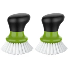 2 Pack Palm Brush Dish Scrubber with Ergonomic Grip Kitchen Cleaning Brush