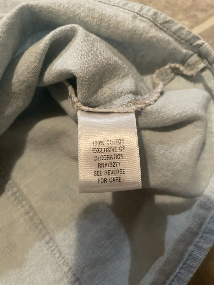 Camisa para mujer Sonoma sin mangas de mezclilla con botones azul lavado claro L bolsillo de algodón Foto 4 de 4