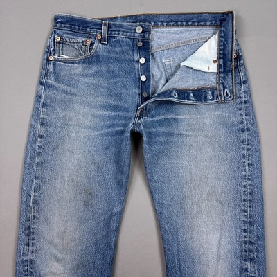 Vintage Levis 501 Jeans Mens 34x34 Blue 90s Button Fly Denim Pants (Tag36x36)