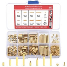 330 Pcs M2 Male Female Brass Hex Spacer Standoffs Screws Nuts, Brass Spacer H...
