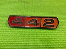 Vintage Oem Oldsmobile 442 Trunk Grille Emblem Badge - Metal 2-prong - 1968 1969