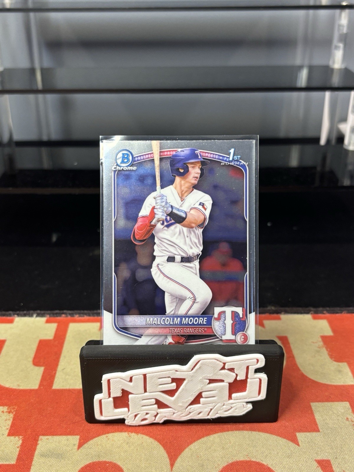 2025 Bowman Chrome Malcolm Moore 1st Prospect (RC) #BCP-129 - Texas Rangers