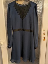 Warehouse Black Blue Lace Detail Dress size 12