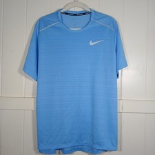 Nike Running Dri-FIT Shirt Mens Large Light Blue Short Sleeve AJ7565-412