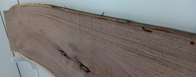 Mesquite live-edge slab, 1 1/8'' x 15'' - 17'' x 68''