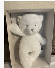 Doudou Et Compagnie Paris Teddy BEAR Pure WHITE Soft Plush Baby Animal Toy 10"