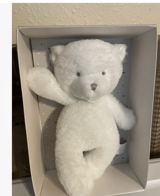 Doudou Et Compagnie Paris Teddy BEAR Pure WHITE Soft Plush Baby Animal Toy 10''