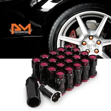 M12X1.5 Pink JDM Closed End Lug Nuts+Spline Locks+Key+Extension 22mmx45mm 20Pc