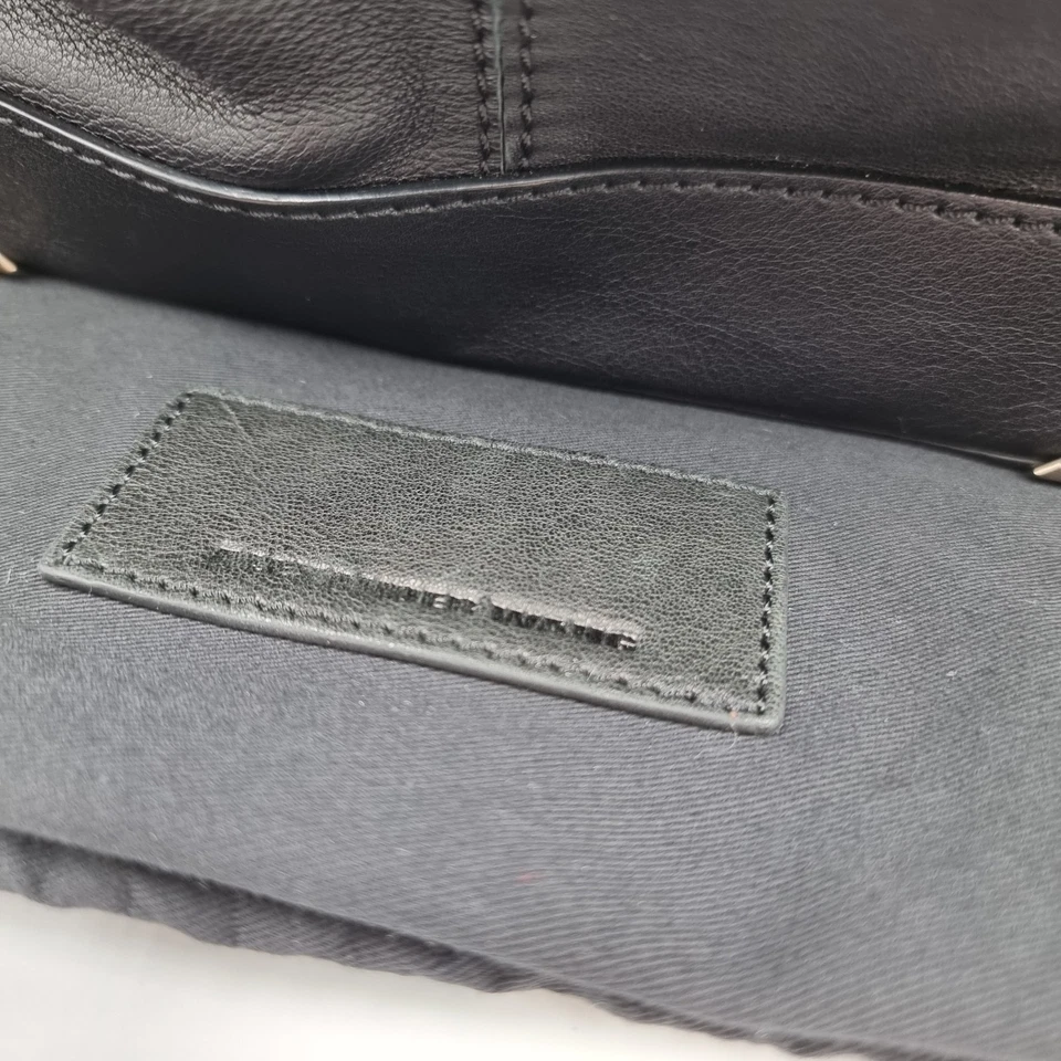 Alexander Wang Marina Black Genuine Leather Duffle Shoulder Crossbody Bag Purse - Image 2 of 4